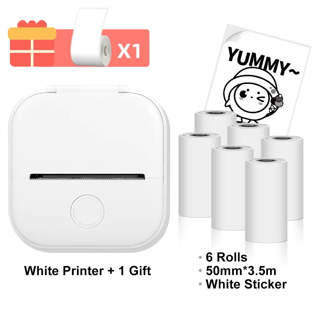 T02 Mini Thermal Printer T02 Sticker Maker Machine Portable Bluetooth Pocket Printer Study Supplies for Photos Notes