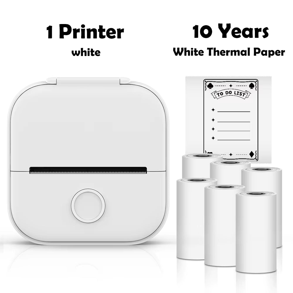 T02 Mini Thermal Printer T02 Sticker Maker Machine Portable Bluetooth Pocket Printer Study Supplies for Photos Notes