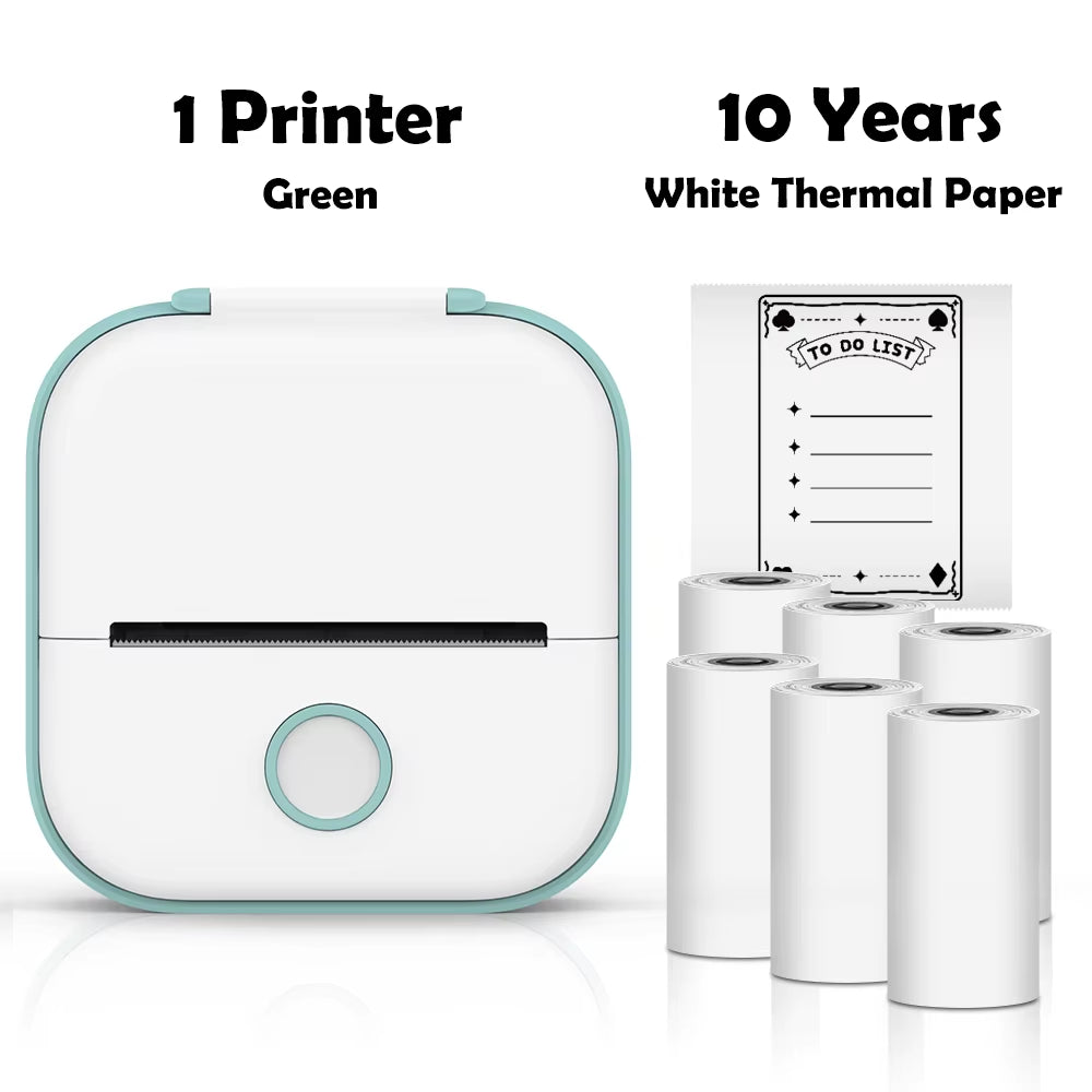 T02 Mini Thermal Printer T02 Sticker Maker Machine Portable Bluetooth Pocket Printer Study Supplies for Photos Notes