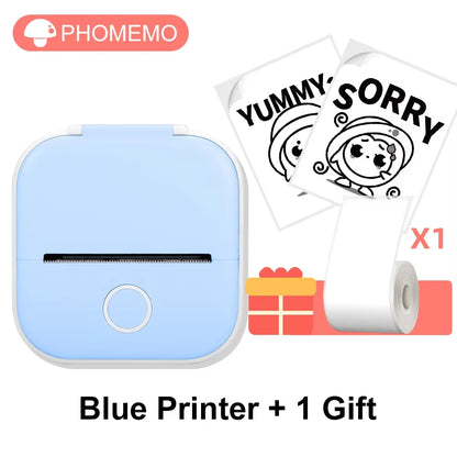 T02 Mini Thermal Printer  T02 Sticker Maker Machine Portable Bluetooth Pocket Printer Study Supplies for Photos Notes