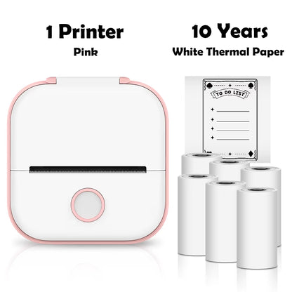 T02 Mini Thermal Printer  T02 Sticker Maker Machine Portable Bluetooth Pocket Printer Study Supplies for Photos Notes
