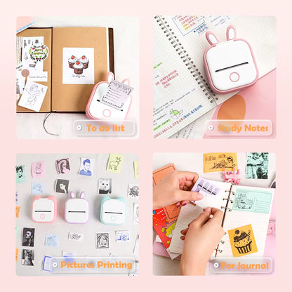 Thermal Paper for T02/M02X Portable Printer Self-Adheisve Labels Sticky Fit DIY Photo Texts Study Notes 53Mm Printing